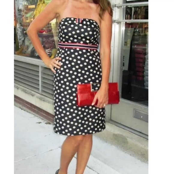 Anthropologie Maeve Polka Peppered
Strapless Cocktail with pockets Dress Size 8 - Picture 1 of 16